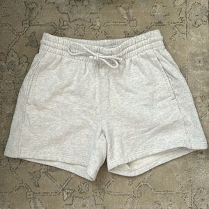 Aritzia TNA Gray Boyfriend Fleece Shorts